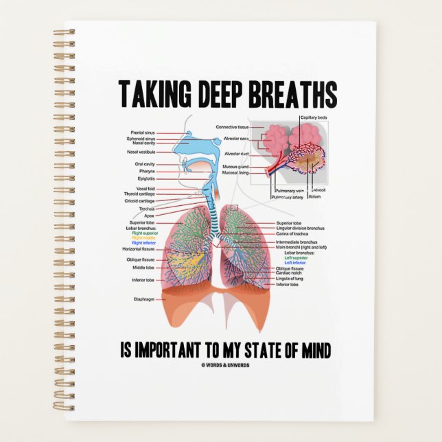 Taking Deep Breaths Is Important To My State Mind Planner (Front)