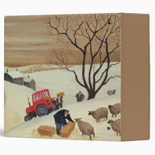 Taking Hay to the Sheep by Tractor Binder