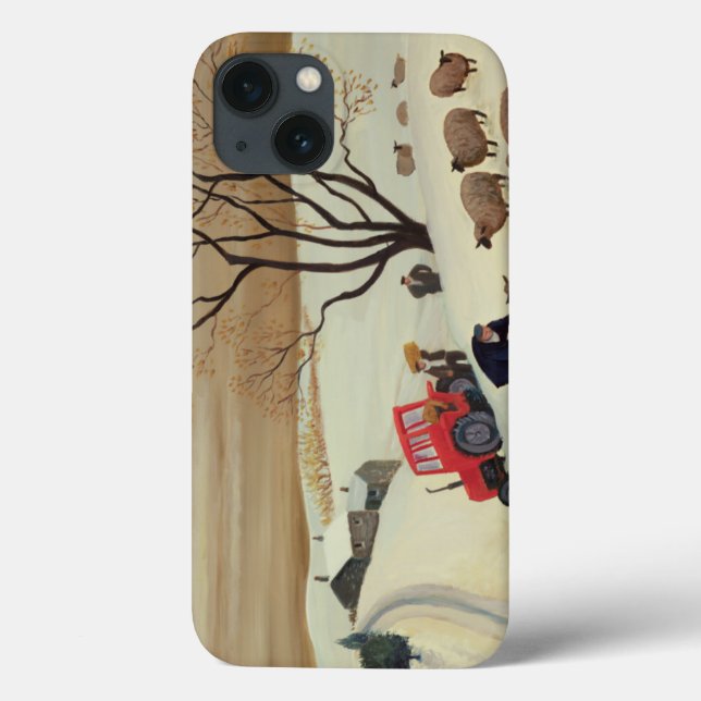 Taking Hay to the Sheep by Tractor Case-Mate iPhone Case (Back)