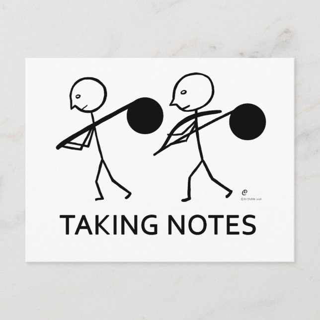 Taking Notes Postcard (Front)
