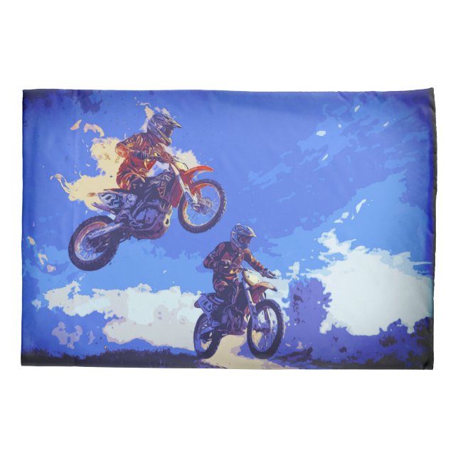 Taking the Lead - Motocross Racers Pillowcase (Back)