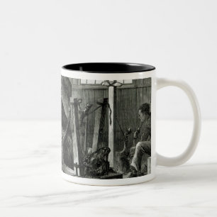 Taking virus from the calf Two-Tone coffee mug