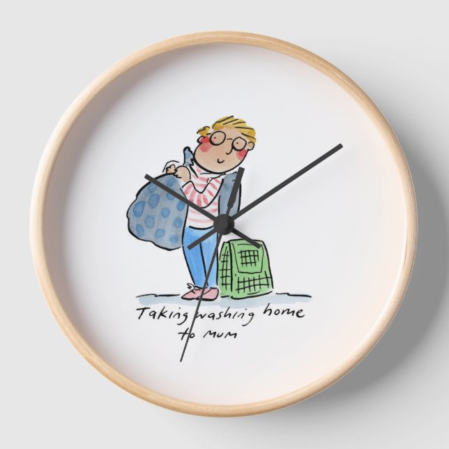 Taking Washing Home to Mom Clock (Front)