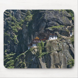 Taktsang Monastery on the cliff, Paro, Bhutan Mouse Pad