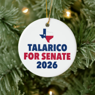 Talarico for Senate 2026 Election Texas Christmas Ceramic Ornament