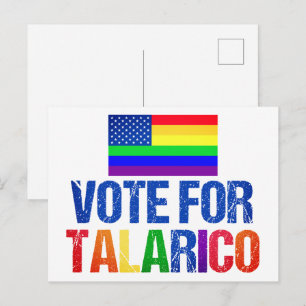 Talarico Rainbow American Flag 2026 Election Postcard