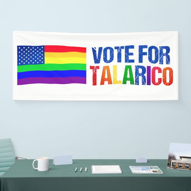 Talarico Rainbow American Flag Election Banner (Tradeshow)