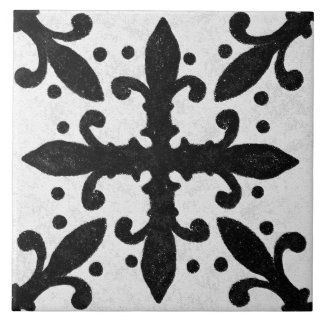 Talavera 10 Black White Grey Mediterranean Geo Tile