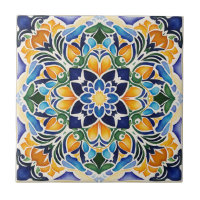 Talavera azulejo blue tile  favours vintage Mexica