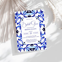 Talavera azulejo blue tiles Mexican bridal shower