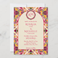 Talavera azulejo pink tile vintage Mexican wedding