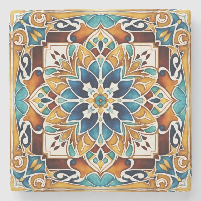 Talavera azulejo vintage Mexican wedding favours Stone Coaster (Front)