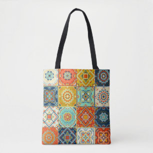 Talavera, Azulejos, Turkish mosaic wallpaper. Tote Bag