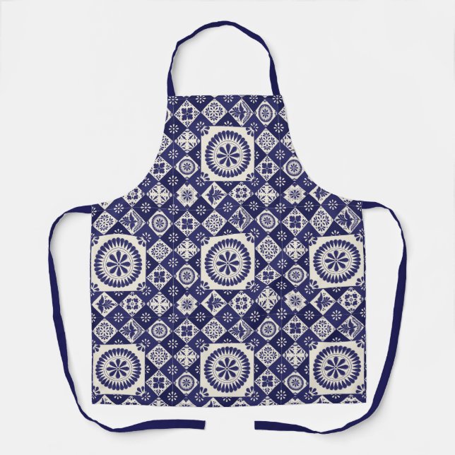 Talavera Blue Tile Apron (Front)