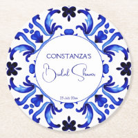 Talavera blue tiles Mexican bridal shower favours