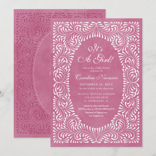 Talavera Girls Pink Mexican Baby Shower Invitation