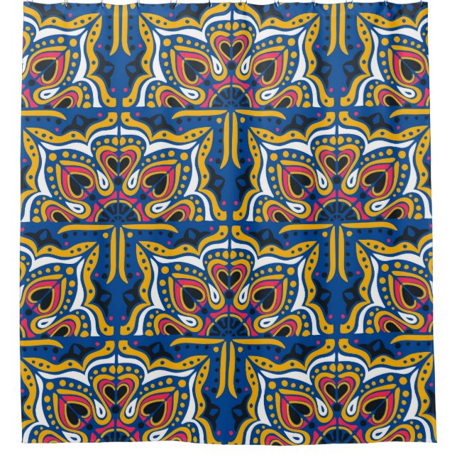 Talavera Indian Mosaic: Ceramic Seamless. (Front)