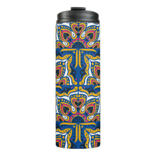 Talavera Indian Mosaic: Ceramic Seamless. Thermal Tumbler