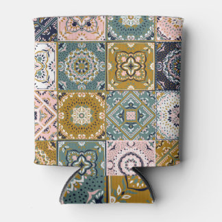 Talavera Indian: Patchwork, Ethnic Mosaic. Can Cooler