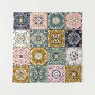 Talavera Indian: Patchwork, Ethnic Mosaic. Tapestry