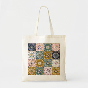 Talavera Indian: Patchwork, Ethnic Mosaic. Tote Bag