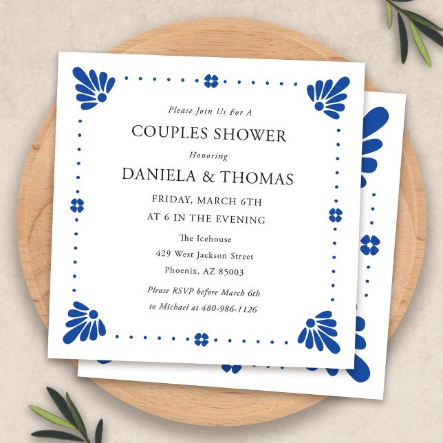 Talavera Invitation Wedding shower mexicaine (Talavera Mexican Wedding Shower Invitation by Fiesta Valley Print)
