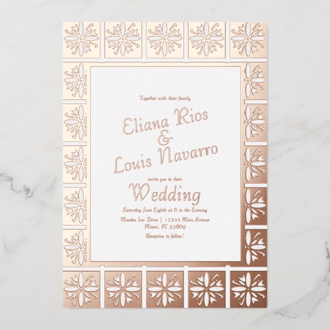 Talavera  Mexican Spanish Gold Wedding Pressed  (Front)