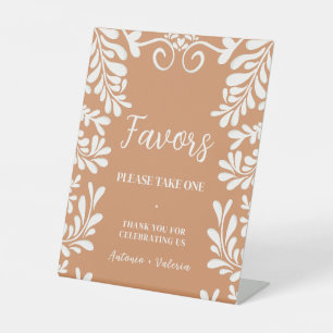Talavera Mexican Wedding Favours Pedestal Sign