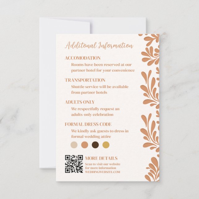Talavera Mexican Wedding Information Card (Front)