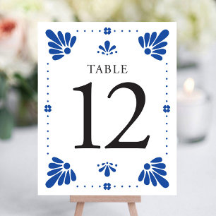 Talavera Mexican Wedding Table Number