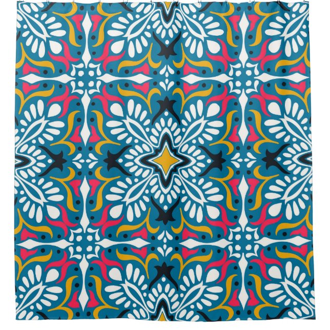 Talavera Mosaic: Multicultural Seamless Wallpaper. (Front)