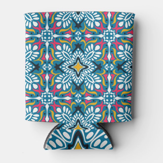 Talavera Mosaic: Multicultural Seamless Wallpaper. Can Cooler (Front)