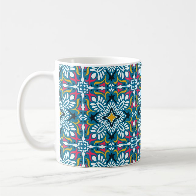 Talavera Mosaic: Multicultural Seamless Wallpaper. Coffee Mug (Left)