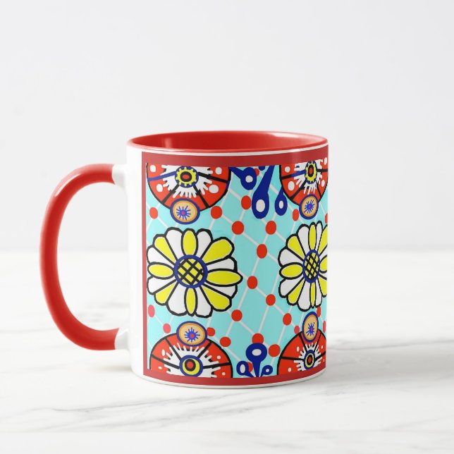 Talavera Mug - Cinco de Mayo - Fleurs (Gauche)