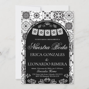 Talavera Papel Picado Spanish Wedding Invitation