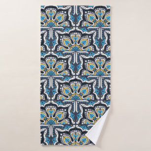 Talavera pattern. Indian patchwork. Azulejos portu Bath Towel