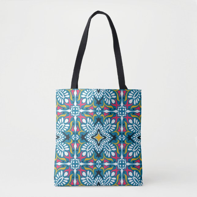 Talavera pattern. Indian patchwork. Azulejos portu Tote Bag (Front)