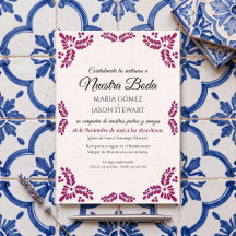 Talavera Red Floral Minimalist Spanish Wedding