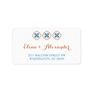 Talavera Spanish Tile Invitation Return Address Label