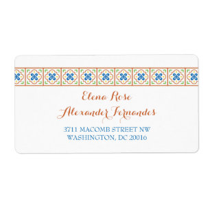 Talavera Spanish Tile Reply Card Mailing Label