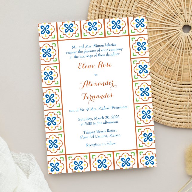 Talavera Spanish Tile Wedding Invitation (Creator Uploaded)