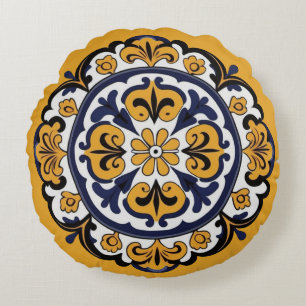 Talavera Style Round Pillow