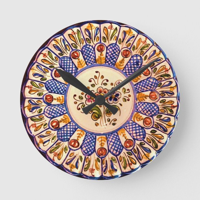 Talavera Tapas Two Round Clock (Front)