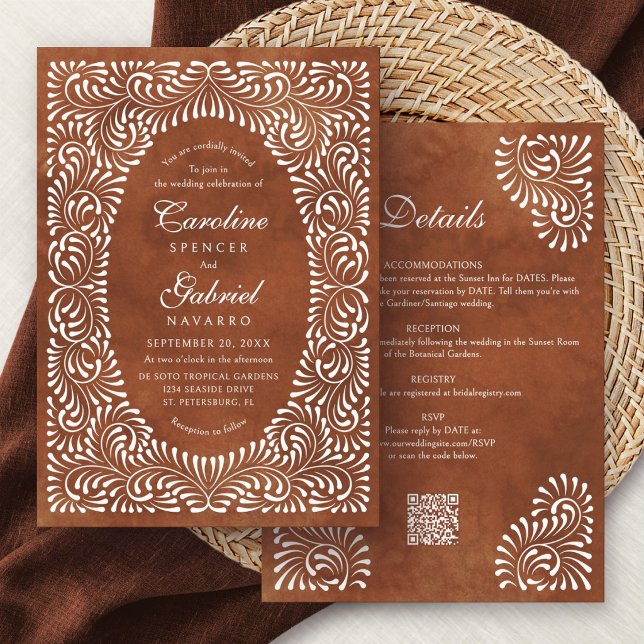 Talavera Terracotta Fiesta Wedding Invitation (Creator Uploaded)