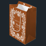 Talavera terracotta Mexican bridal shower favour Medium Gift Bag<br><div class="desc">Terracotta vintage Mexican talavera boho bridal shower personalized favour gift bag,  terracotta brown and white Talavera folk art wedding personalized favour bag,  personalized bridesmaids gift bags</div>