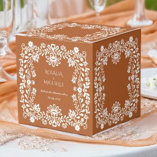 Talavera terracotta Mexican wedding monogrammed Favor Box