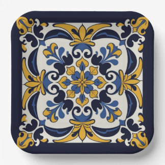 Talavera Tile Cinco Paper Plate