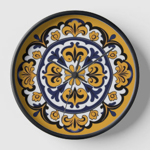 Talavera Tile Cuatro Clock