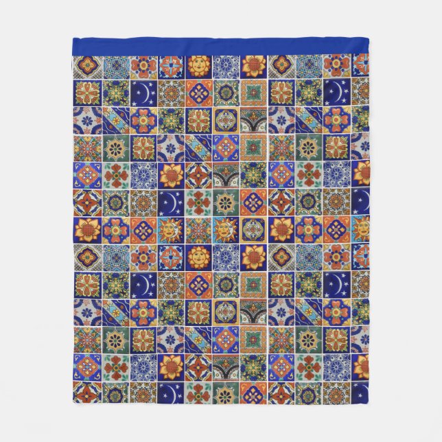 Talavera Tile Image Southwest Style Simply Soft Fleece Blanket (Front)