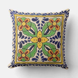 Talavera Tile Outdoor Pillow